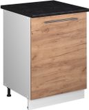 Vicco Wastafelkast Fame-Line, Goudkleurig Eiken/Wit, 60 cm