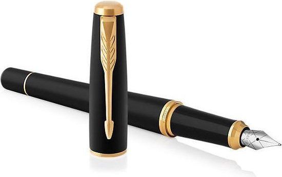 Parker Urban vulpen | Matzwart met goud detail | Fijne penpunt | Blauwe inkt