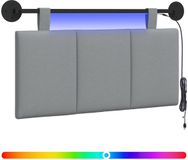 vidaXL Hangend hoofdbord Met LED-verlichting Lichtgrijs Stof