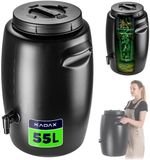 KADAX Vat voor de productie van organische mest, kunstmestvat van kunststof, mesttank container, mestvat voor het maken van jauken (zwart, 55 liter)