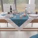 PETTI Artigiani Italiani - Elegant tafelkleed van katoen voor keukentafel, woonkamer, eetkamer, effen met ruches van kant met franjes en strikken, Avion 95 x 95 cm