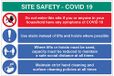 Site Safety COVID19 - Gebruik trappen, handhaven veilige sociale afstand in liften/takels, schone handen/oppervlakken - 4mm gefluteerd 900x600mm