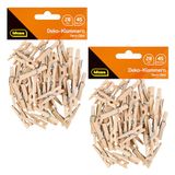 Idena Miniatuur houten wasknijpers, 90 stuks, ca. 2,8 cm lang