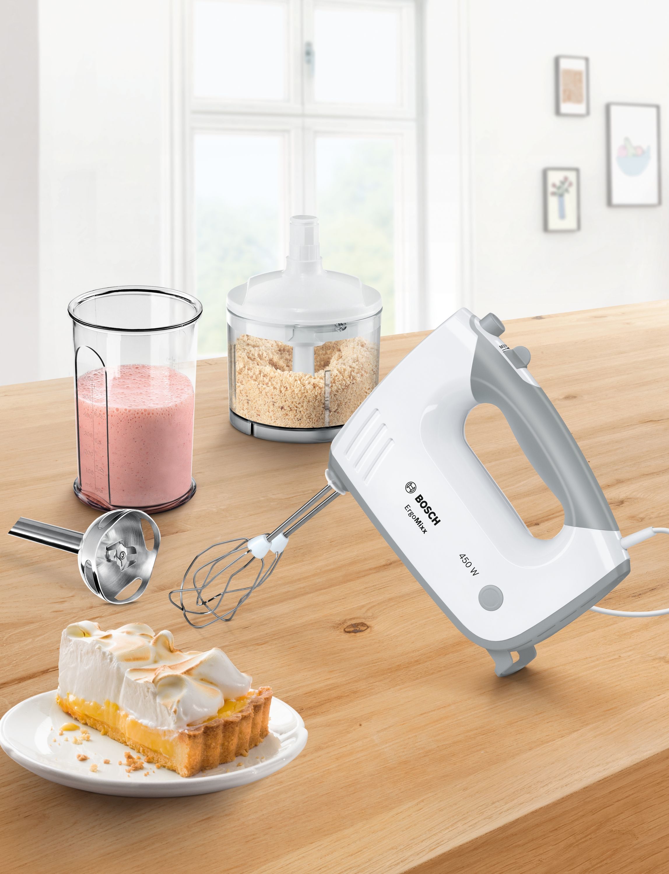 Bosch MFQ36480 Ergomixx Handmixer - 450W - Wit, Grijs