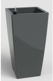 Artevasi Pisa Bloembak Vierkant 33 x 33 x 61 cm - 45 Liter Zelfwaterend - Antraciet Plantenbak