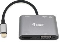 Equip 133483 notebook dock & poortreplicator Bedraad USB 3.2 Gen 1 (3.1 Gen 1) Type-C Zwart, Grijs