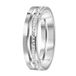 Lucardi Dames Ring 2rij met kristal - Ring - Cadeau - Staal - Zilverkleurig