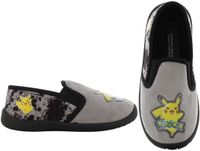 Leomil Pokémon - Pantoffels kinderen voor jongens - Pikachu Sloffen kind slip-on - Schoenen van 2 tot 8 jaar - Maat 34 - Grijs