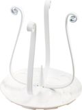 Candélabre en fer, blanc, avec support pour bougies d'un diamètre de 3-5 cm, hauteur 11,5 cm