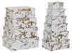 Boîtes de rangement empilables, or-blanc, carton, 43,5 x 33,5 x 15,5 cm