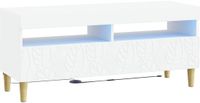vidaXL - LED - tv-meubel - Wit - Bewerkt - hout