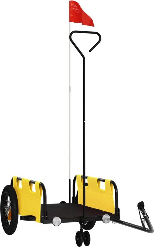 vidaXL Fietstrailer Oxford Stof en IJzer Geel