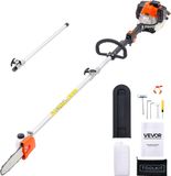 VEVOR Benzine Snoeischaar 2-2,74m Telescopische Zaag 25ccm 2-Takt Kettingzaag 20,3cm
