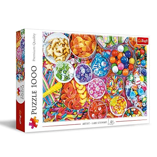 Trefl - Heerlijke Snoepjes - Puzzle 1000 Elements - Kleurrijke Snoepjes, doe-het-zelf-Puzzels, Creatief Amusement, Snoepjes, Gelei, Klassieke Puzzels voor Volwassenen en Kinderen vanaf 12 jaar