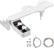 Merkloos Ultradunne Bidet-Toiletopzetstuk 7 mm met 2 Intrekbare Sproeiers (Warm En Koud Water), 2 Draaiknoppen En Instelbare Waterdruk voor Een Zachte Reiniging Van Het Achterwerk En De Intieme Zones