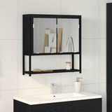 vidaXL Spiegelkast Zwart Eiken 60 x 16 x 60 cm