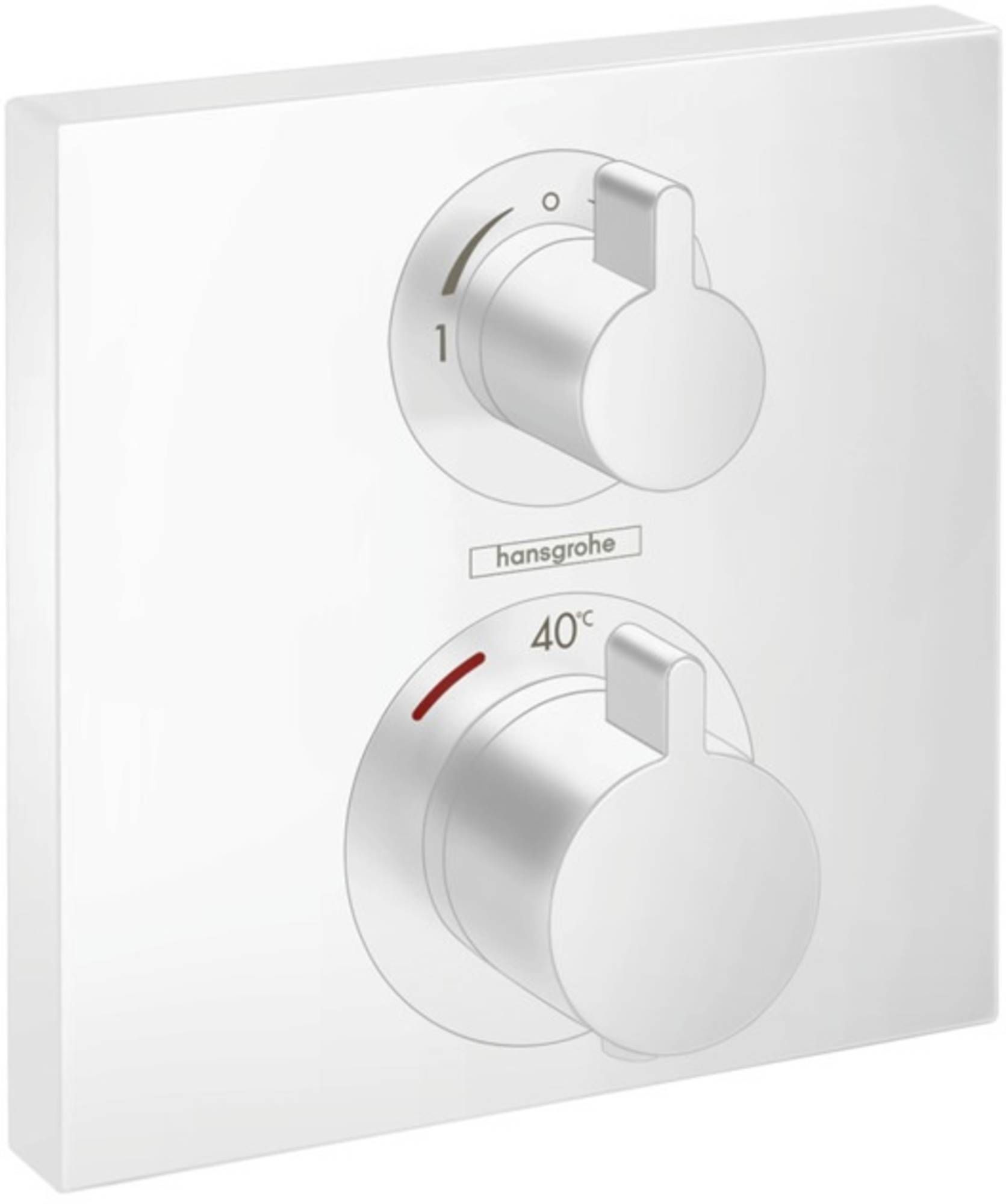 Hansgrohe Ecostat Square afbouwdeel voor inbouw bad/douchethermostaat zonder uitloop, met omstelling, mat wit