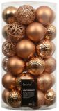 Decoris Kerstballen kunststof d6 cm brandy 37 st