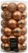 Decoris Kerstballen kunststof d6 cm brandy 37 st