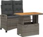 vidaXL 2-delige Tuinset met Kussens Poly Rattan Grijs