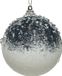 Decoris Kerstbal foam acryl d8 cm wit/blauw hangdeco