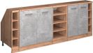 Vicco Rion Kastenset voor schuine wand – 210 cm Set van 5 kastrompen 60 cm diepte Beton/Goudkleurig Eiken