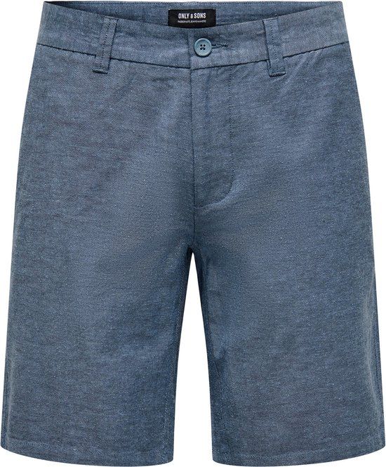 ONLY & SONS ONSMARK 0011 COTTON LINEN SHORTS - Blauw - Maat M - Mannen
