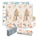 SUPERBE BEBE Omkeerbare en niet-giftige dikke opvouwbare waterdichte schuim baby speelmat 150 x 180 x 1 cm. vloermat voor kinderen peuters kinderen. voor jongen of meisje kinderkamer. Extra grote maat