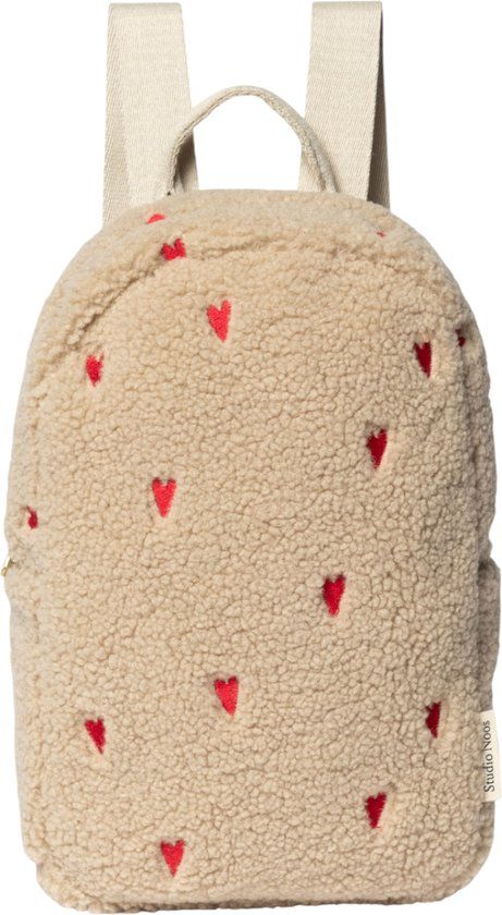 Studio Noos Teddy Hearts Mini Backpack - Ecru