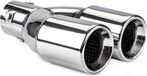 AMIO Universeel RVS uitlaat sierstuk eindstuk - 2x74mm - MT 008 - Aansluit diameter tussen de 36mm en 54mm
