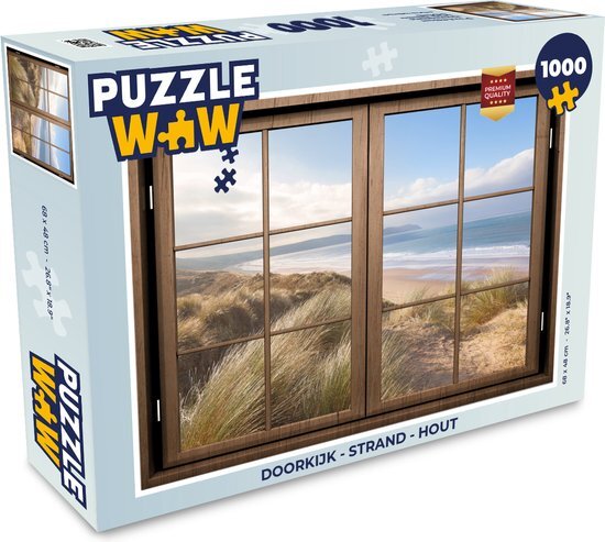 MuchoWow Puzzel Doorkijk - Strand - Hout - Legpuzzel - Puzzel 1000 stukjes volwassenen