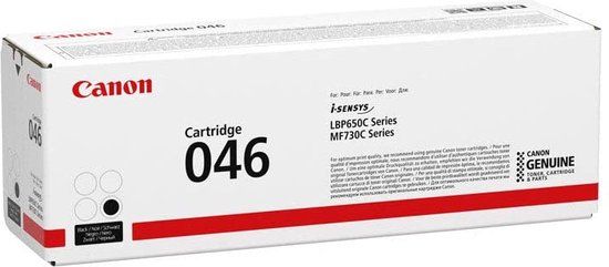 Canon 046 Zwarte Toner Cartridge - Hoge Capaciteit - 2200 Pagina's - Compatibel met Canon i-SENSYS LBP650 Series
