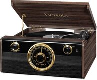 VICTROLA EMPIRE JNR MUSIC CTR - Muziek Center - Vinyl - Radio - Bluetooth - Mahonie