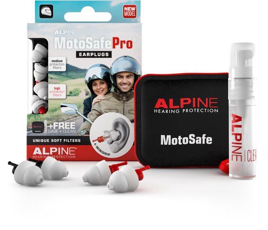 Alpine MotoSafe Pro - 2 paar motor oordoppen - Zwart/Rood - MotoSafe Race/Tour - 17dB/20dB