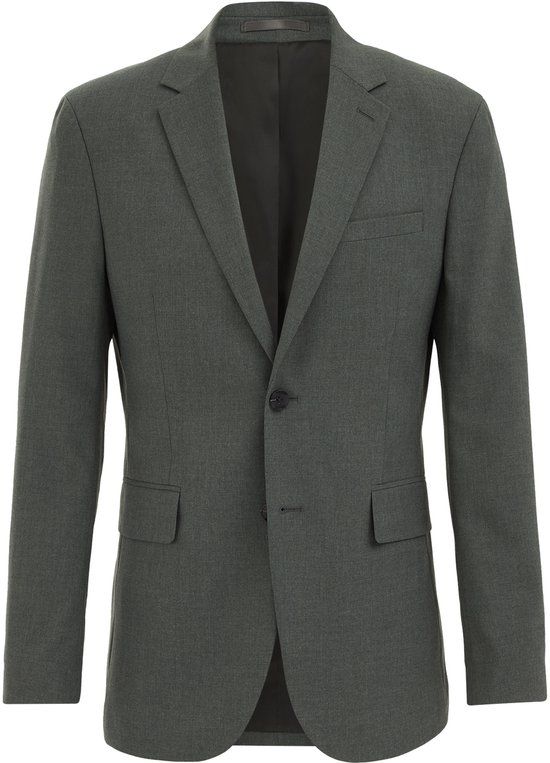 WE Fashion Heren slim fit blazer - Olijfgroen - Maat 54