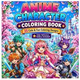 Cute Anime Character Coloring Book