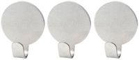 Fackelmann Set van 3 ronde zelfklevende haken Tecno RVS Grijs 3 cm