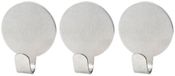 Fackelmann Set van 3 ronde zelfklevende haken Tecno RVS Grijs 3 cm