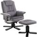 IDIMEX Fauteuil de relaxation CHARLES avec repose-pieds et revêtement en tissu velours gris
