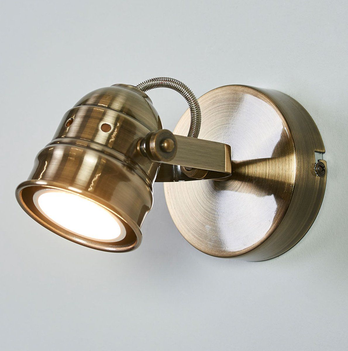 Lindby LED Wandlamp - 1-lichts - Metaal - Oud-Messing - GU10 - Incl. Lichtbron