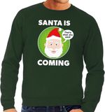 Bellatio Decorations Shoppartners Bv Foute kersttrui - Santa is coming - thats what she said - groen voor heren M