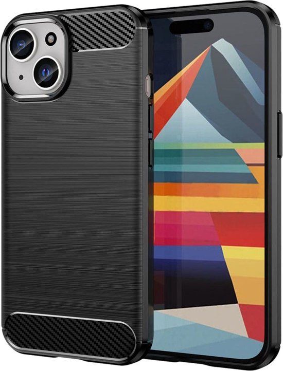 DLH Back Cover Silicone Zwart voor Apple iPhone 15