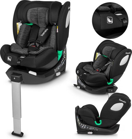 Lionelo Braam i-Size Autostoeltje - 0-36kg - ISOFIX - 360° draaibaar - Zwart