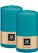 Wiedemann Cilinderkaars/stompkaars - 2x - turquoise blauw - 13 x 7 cm - 52 branduren