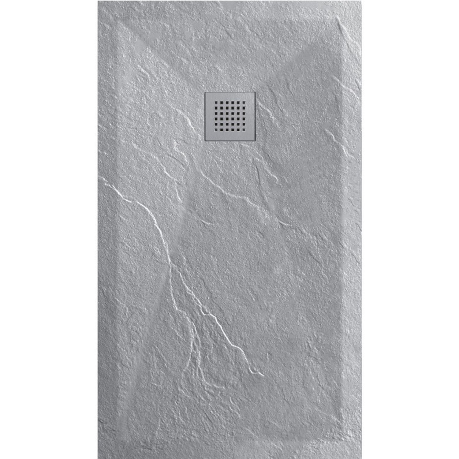 SANIMAR Douchetub sanimar sanistone 90x90 cm cement grijs - 5414127505112