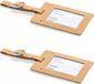 Merkloos / Sans marque Makito Western Europe Kofferlabel van eco friendly kurk - 2 stuks - Beige - 10 x 6 cm
