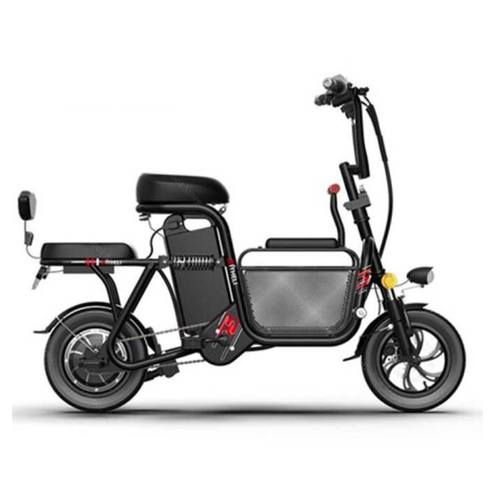 Daibot Elektrische Fiets met Extra Zitje - Vouwbare Smart E Bike - 350W - 20 Ah Batterij - Rood