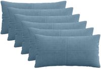 vidaXL Kussensloop 6 stuks ALMELO Blauw 40 x 80 cm corduroy