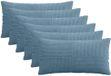 vidaXL Kussensloop 6 stuks ALMELO Blauw 40 x 80 cm corduroy