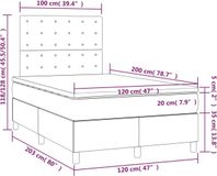 vidaXL Boxspringbed met matras, crème kleur, 120x200 cm, kunstleer